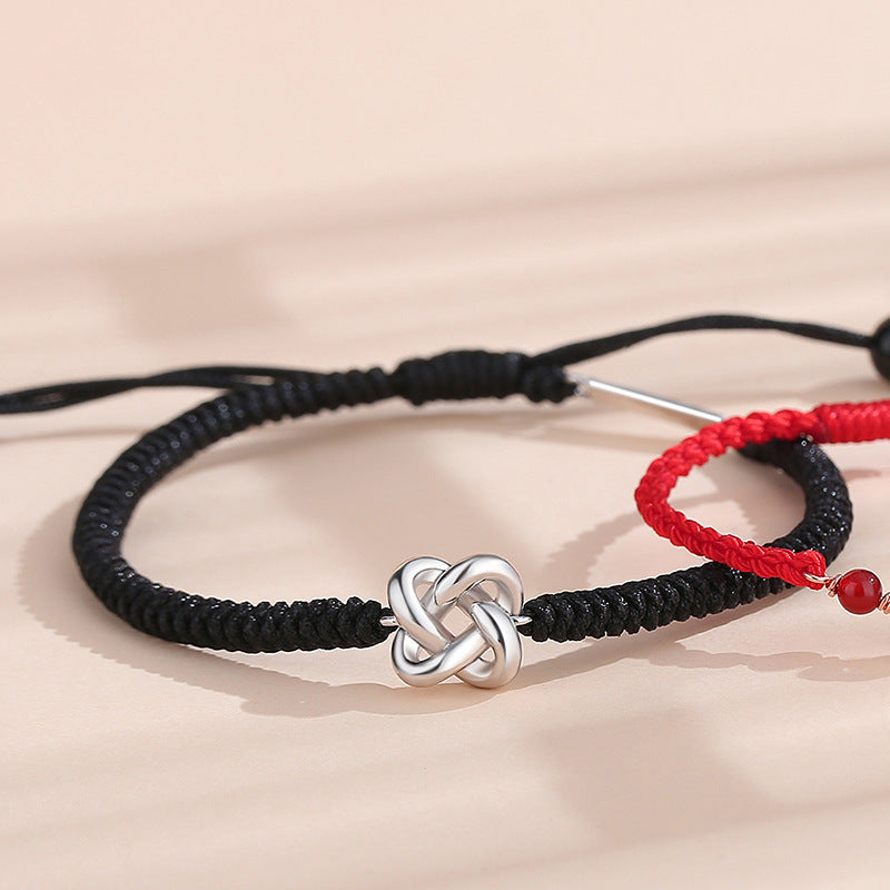Skhek - Couple Design Braided Red Rope Mobius Bracelets