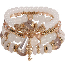 Load image into Gallery viewer, Skhek - Crystal Suit Gift Gold Tassel Transparent Bracelets