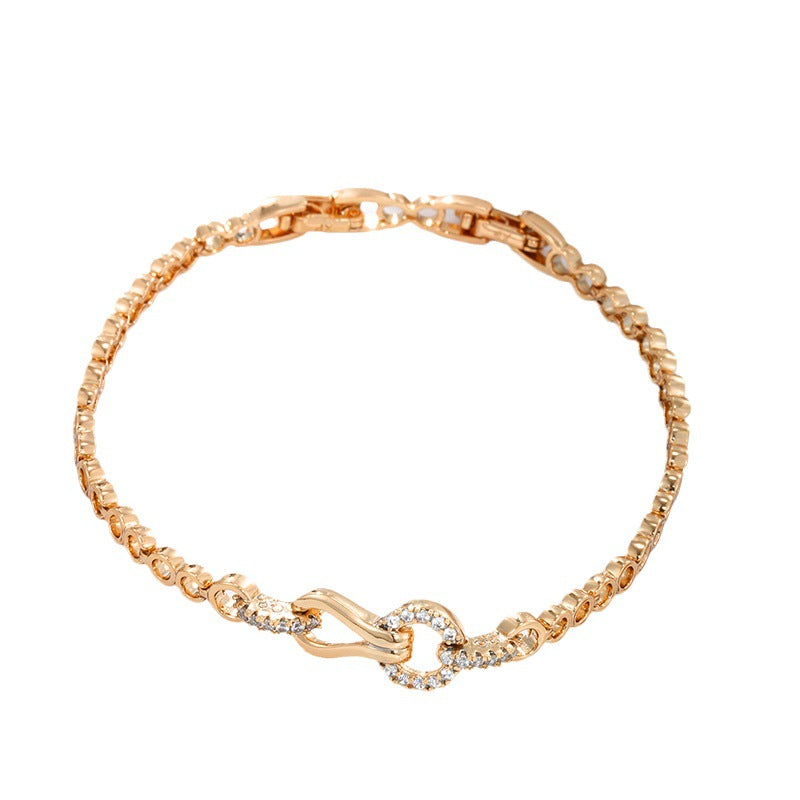 Skhek - Women's Gold Plated Alloy Design Simple Temperamental Bracelets