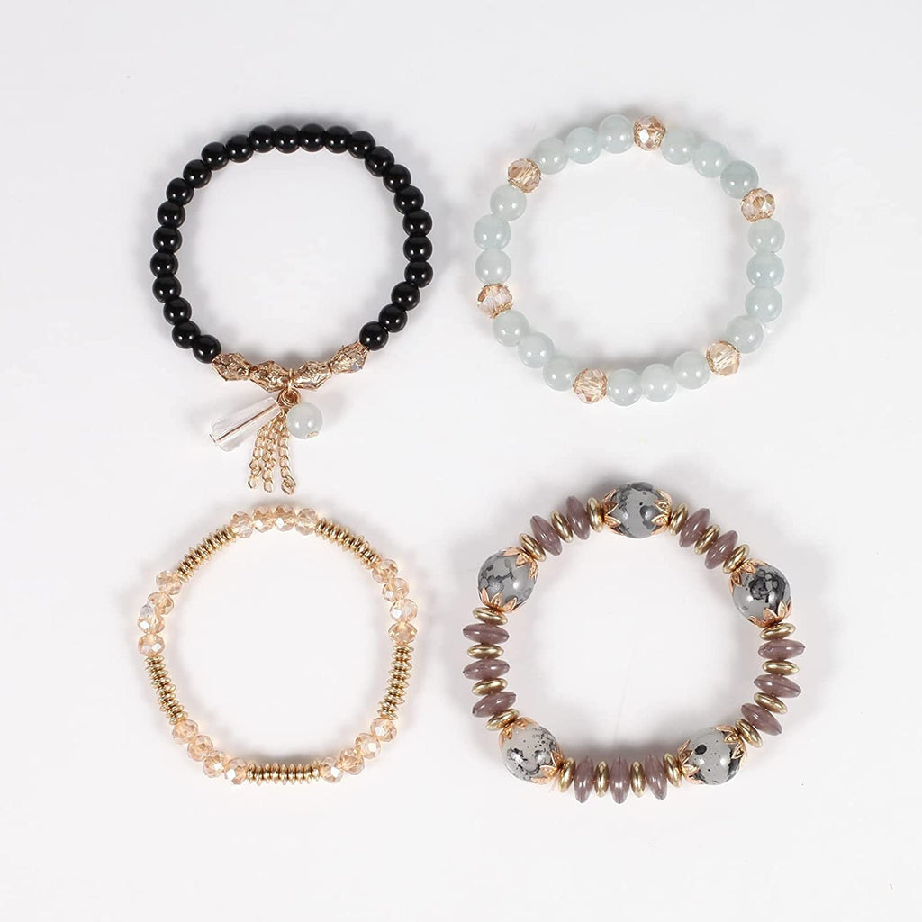 Skhek - Crystal Suit Gift Gold Tassel Transparent Bracelets