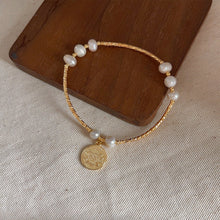Load image into Gallery viewer, Skhek - Freshwater Pearl Niche Design Gold Coin Bracelets