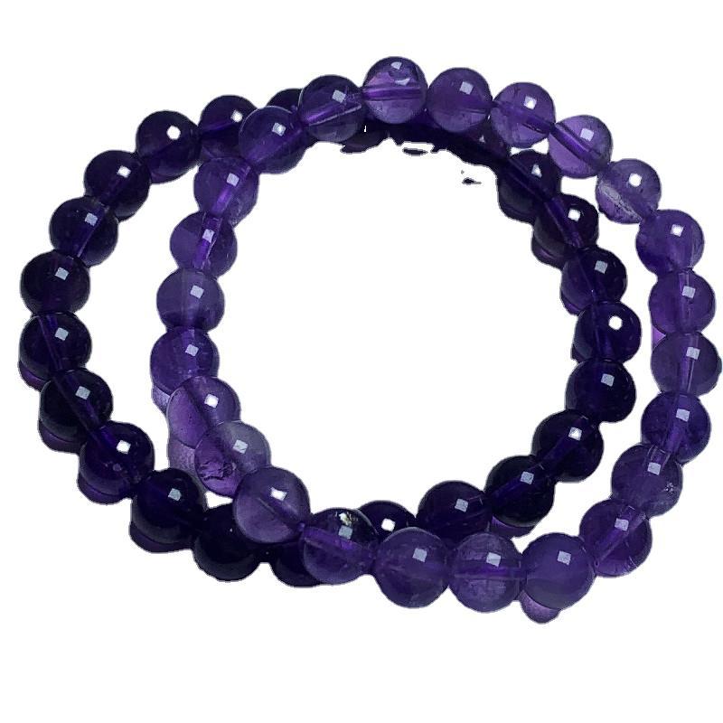 Skhek - Natural Amethyst Dark Purple Transparent Lavender Bracelets