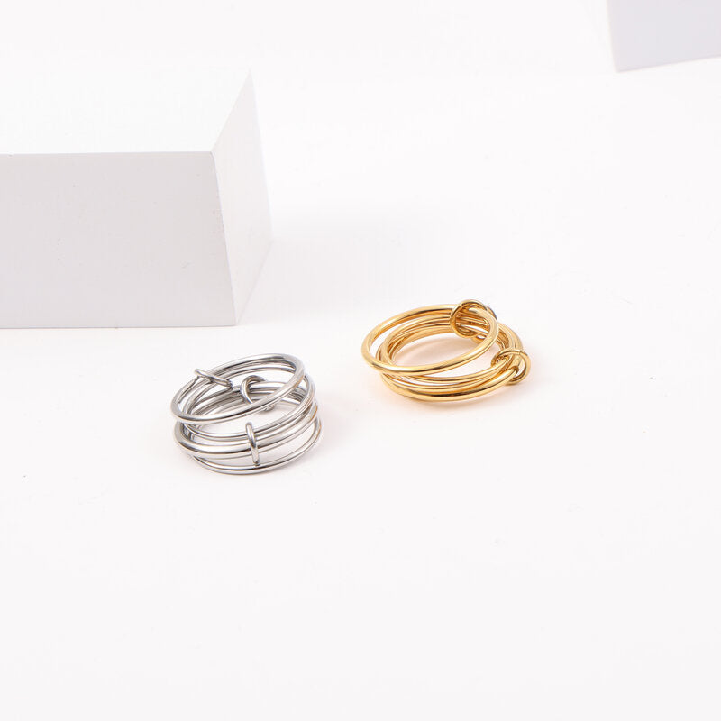 Skhek - Elegant Chain Titanium Steel Gold Plating Rings