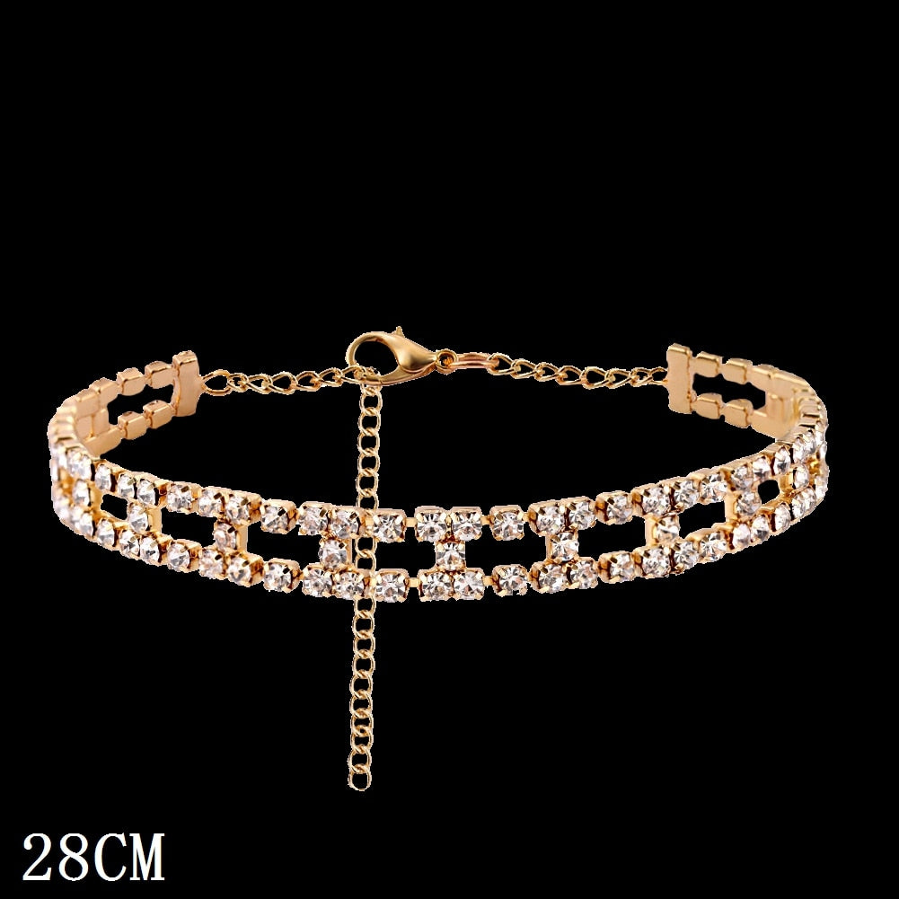 Skhek Fashion Luxury Iced Out Prong Cuban Link Chain Anklet For Women Men Bling Full Rhinestone Anklets Bracelet Hip Hop Foot Jewelry