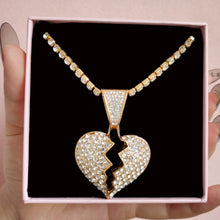 Load image into Gallery viewer, SKHEK Men Hip Hop Heart Crystal Pendant Necklace Iced Out Bling Rhinestone Choker Necklace For Women 2022 Statement Jewelry Gift
