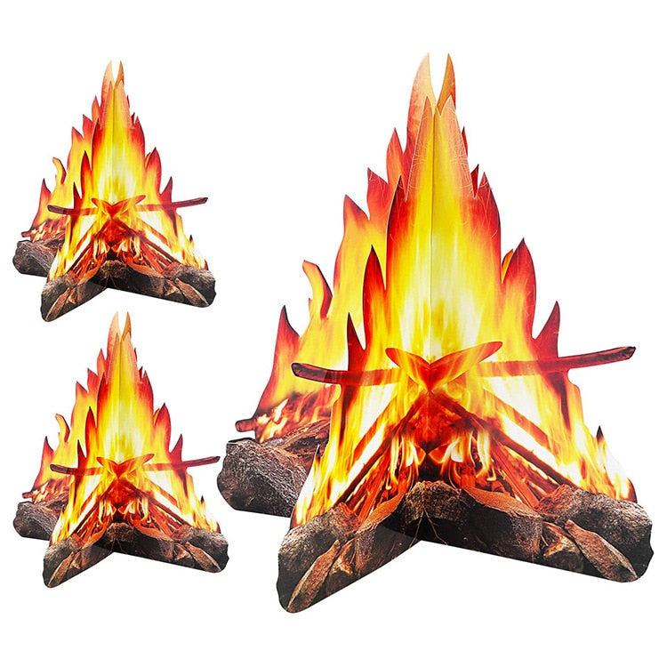 SKHEK 3D Simulation Flame Festival Party Decoration Outdoor Barbecue Beach Vacation Photo Props Christmas Halloween Party Decoration