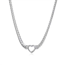 Load image into Gallery viewer, Skhek Heart Pendant Necklace Trendy Stainless Steel Chain Necklace Waterproof Collar Jewelry 18 K Metal Texture Collar Jewelry Gift