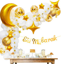 Load image into Gallery viewer, 66Pcs/set Eid Mubarak Banner Moon Star Balloon Arch Garland Islamic Muslim Party Eid Al Adha Ramadan Kareem Decoration for Home
