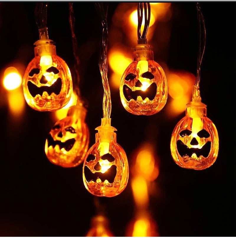 SKHEK LED Halloween Decoration Flashing Light Hanging Skull Horror Pumpkin Bat Home Garden Haunted House Halloween Party Decorations