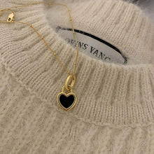Load image into Gallery viewer, Skhek   Vintage Double Sided Heart Pendant Necklace for Women Girl Fashion Heart Shaped Shell Clavicle Chain Choker Jewelry Party