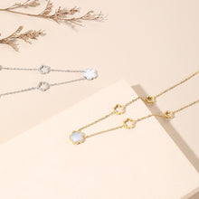 Load image into Gallery viewer, Skhek Luxury Elegant White Shell Accessories Link Chain Pendant Necklace For Women Gold Color Flower Shape Stainless Choker Jewelry