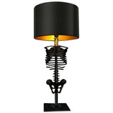 SKHEK Halloween Decoration Table Lamp Resin Gothic Skeleton Bedside Lamp 5W USB Powered Nightstand Lamp Vintage Warm Light Desk Light