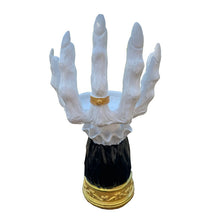 Load image into Gallery viewer, SKHEK Witch Hand Candlestick Halloween Decor Resin Candlestick Knuckles Hand Tray Craft Statue Resin Craft ornaments table decoration
