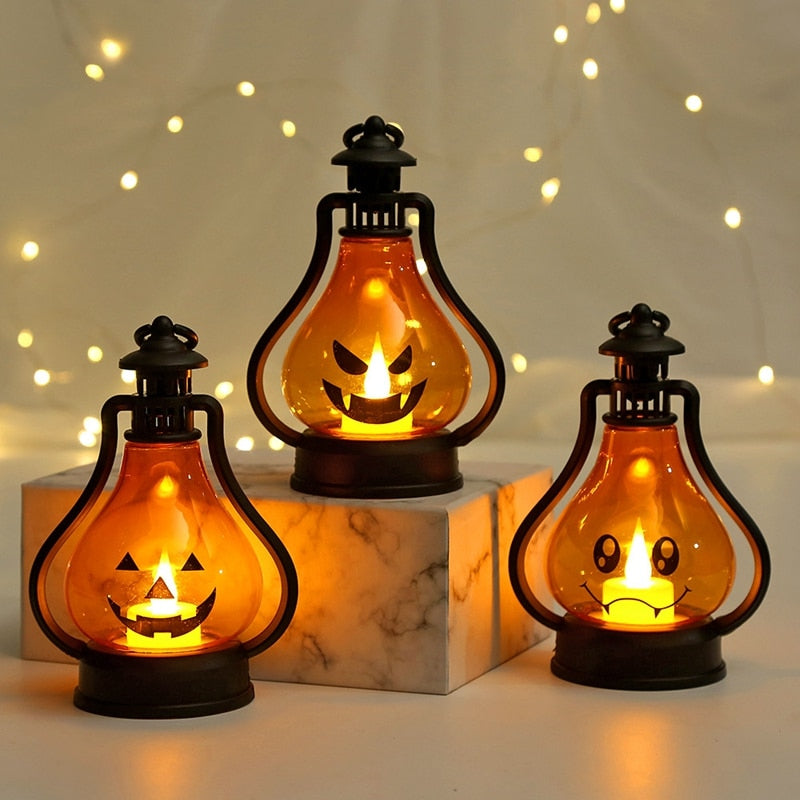 SKHEK Halloween Decorations Children's Portable Pumpkin Lantern Bar Horror Atmosphere Layout Props Outdoor Halloween Ornaments