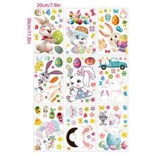 Load image into Gallery viewer, 9Sheets Easter Window Stickers Cartoon Rabbit Egg Wall Sticker Fridge DIY Decal Happy Easter Party Decorations for Home 2022