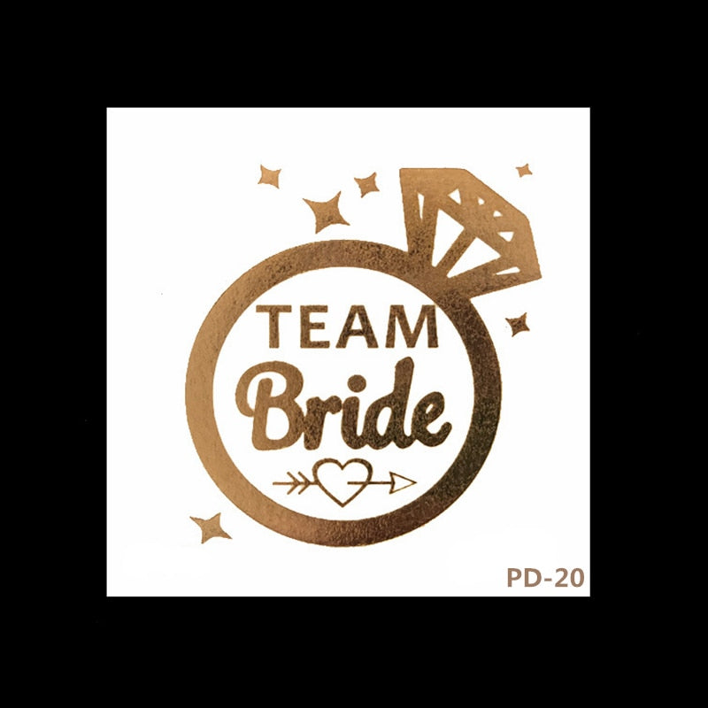 Skhek  20Pcs Wedding Decorations Team Bride Temporary Tattoos Stickers Bridal Shower Bride To Be Bachelorette Party Hen Party Supplies