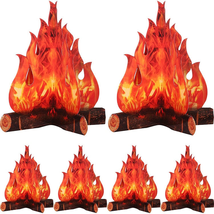 SKHEK 3D Simulation Flame Festival Party Decoration Outdoor Barbecue Beach Vacation Photo Props Christmas Halloween Party Decoration