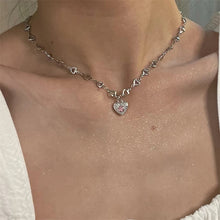 Load image into Gallery viewer, SKHEK Kpop Vintage Goth Y2K Heart Pendant Choker Clavicle Chain Necklace For Women Egirl EMO Punk Grunge Collares Aesthetic Jewelry