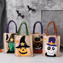 Load image into Gallery viewer, SKHEK Halloween Gift Non Woven Tote Bag Black Hat Pumpkin Witch Horror Ghost Festival Party Trick Or Treat Happy Halloween Day Decor