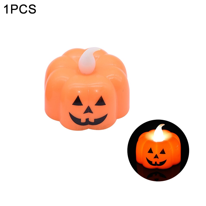 SKHEK Halloween Halloween Lights LED Candle Pumpkin Candlestick Happy Halloween Party Decoration For Home Haunted House Horror Props Kids Gifts
