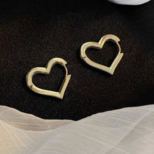 Load image into Gallery viewer, Skhek   New Fashion Metal Gold Color Love Heart Hoop Earrings for Women Girls Korean Elegant Simple Heart Party Jewelry Birthday Gifts
