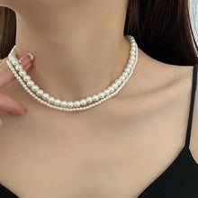 Load image into Gallery viewer, Skhek Vintage Imitation Pearl Necklace For Women Elegant Flower White Choker Necklace Heart Dangle Necklace Wedding Party Jewelry Gift