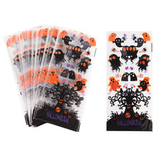 Load image into Gallery viewer, SKHEK Halloween 50Pcs Halloween Plastic Candy Bags With Twists Cookies Snacks Gift Packaging Bag Halloween Party Decor Supplies Trick Or Treat