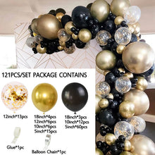 Load image into Gallery viewer, Graduation Party Black Gold Balloon Garland Arch Kit Confetti Latex Balloon Graduation Adult 30th Birthday Party Decorations Wedding Baby Shower