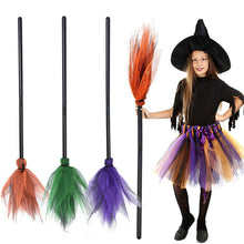 Load image into Gallery viewer, SKHEK Halloween Halloween Party Witch Broom Kids Plastic Cosplay Flying Broomstick Props For Masquerade Halloween Cosplay Costume Accessories