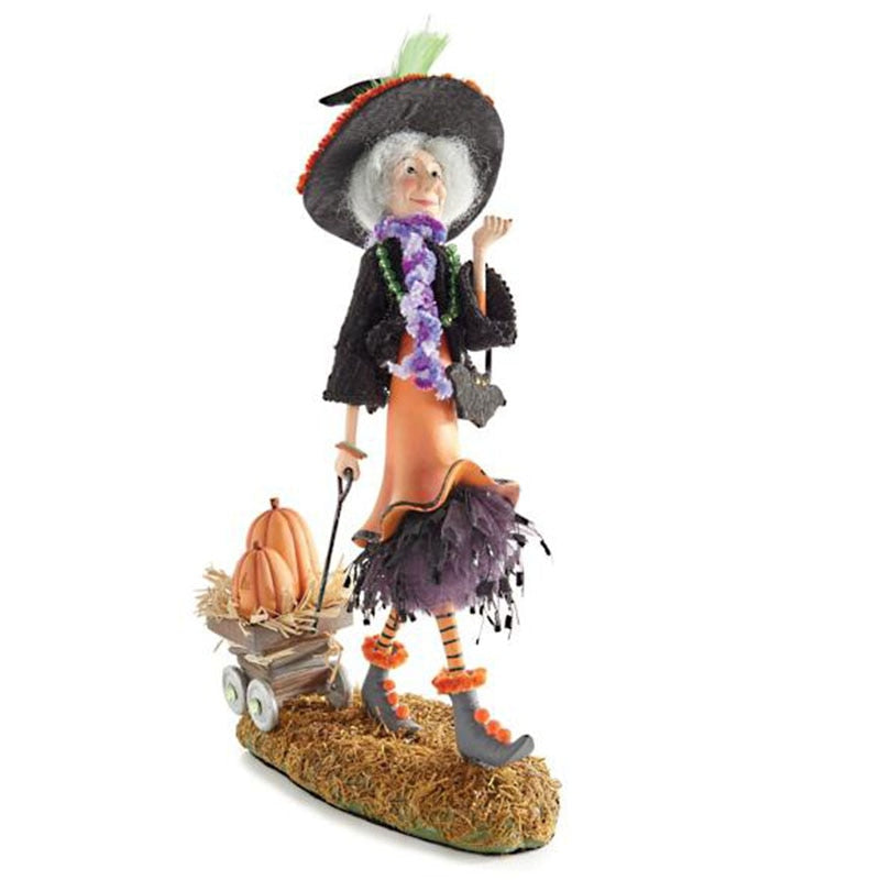 SKHEK Halloween Halloween Bewitching Figure Sculpture Resin Crafts For Halloween Decoration Prop Resin Crafts Witch Doll Resin Ornament 12X6x4cm