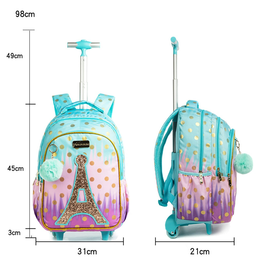 Skhek Back to school supplies 2022 Kids Luggage School Bag Backpack For Kids Backpacks For School Teenagers Girls Sequin Tower School Bags For Girls Sequins
