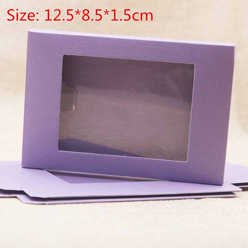 Skhek  10pcs/set Multi Color Paper Gift Package&Display Box Wedding Party Favor Box Candy Box with Clear PVC Window Birthday Gift Box