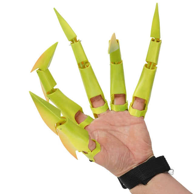 SKHEK Creative Articulated Fingers Halloween Fingers Gloves Extensions Halloween Decoration Props Horror Ghost Claw Movable Finger