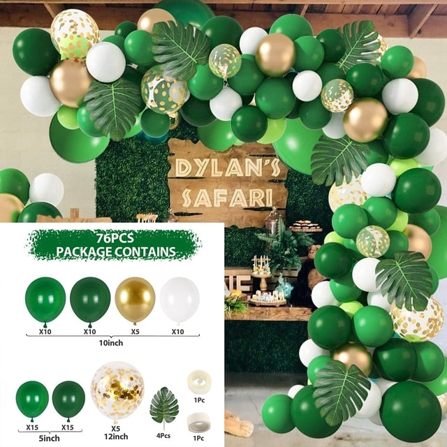 Skhek  Green Macaron Metal Balloon Garland Arch Kit Wedding Birthday Party Decorations Confetti Latex Balloons For Kids Baby Shower