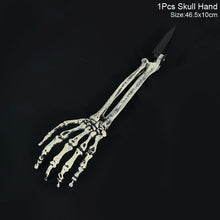 Load image into Gallery viewer, SKHEK Halloween Halloween Realistic Skull Skeleton Head Human Hand Arms For Halloween Party Home Garden Lawn Decor Haunted House Horror Props