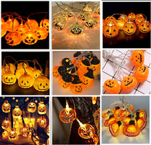 Load image into Gallery viewer, SKHEK 1.5M LED Halloween Pumpkin 10 Light String 3 Styles Happy Haloween Party Decor Kids Favor Ghost Decor For Home 2022 Hallowen