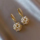 Skhek Korean Earings Fashion Jewelry Imitation Pearl Earrings Statement Zircon Earrings For Women Stud Earrings Pendientes Party Gift