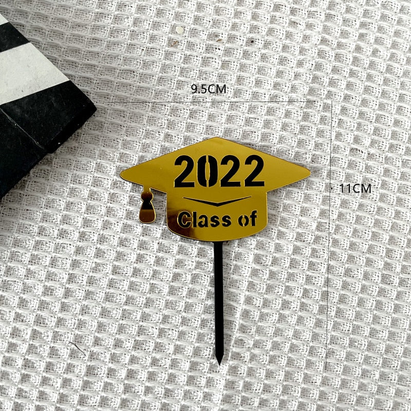 Skhek Graduation Party New Class of 2022 Cake Topper Congrats Grad Acrylic Cake Topper for 2022 Graduations College Celebrate Party Cake Decorations
