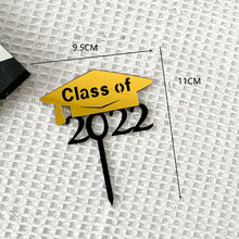 Load image into Gallery viewer, Skhek Graduation Party New Class of 2022 Cake Topper Congrats Grad Acrylic Cake Topper for 2022 Graduations College Celebrate Party Cake Decorations
