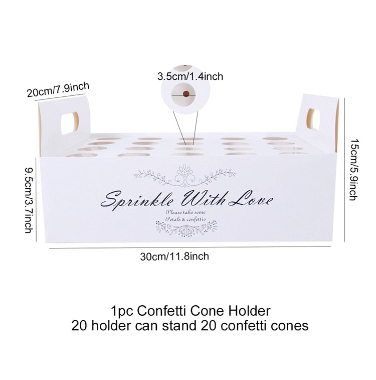 Skhek  Wedding Confetti Cones Holder Support For Wedding Cones Kraft Paper Wedding Decoration Confetti Tray Cone Wedding Paper Cones