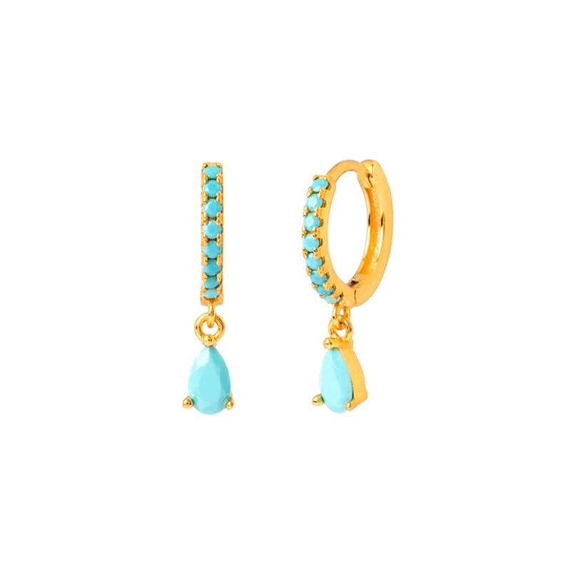 Skhek Gold Filled Stud Earrings For Women Vintage Color CZ Zircon Piercing Women's Earrings 2023 Trend Jewelry Wholesale Hoop Earrings