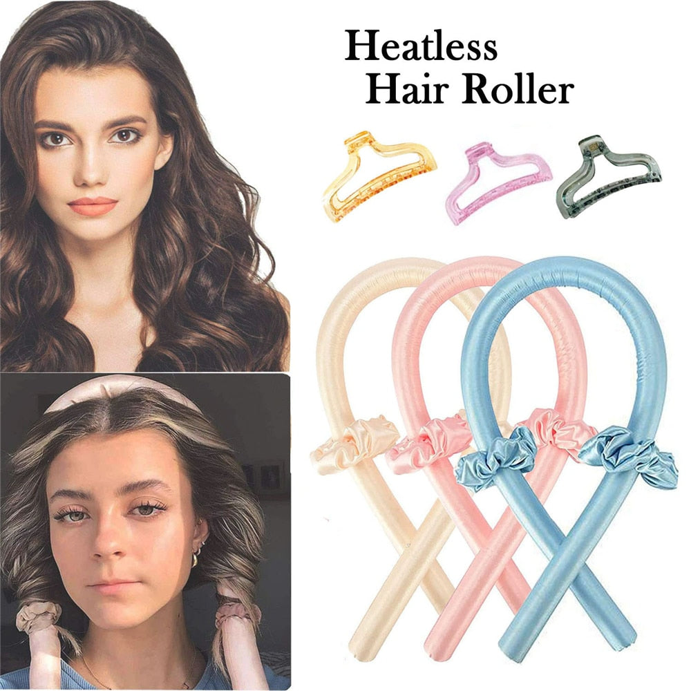 SKHEK Heatless Curling Rod Headband No Heat Hair Curlers Ribbon Hair Rollers Sleeping Soft Curl Bar Wave Formers DIY Hair Styling Tool