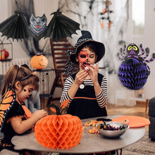 Load image into Gallery viewer, SKHEK Pumpkin Spider Bat Paper Honeycomb Hanging Lantern Ornaments Halloween Party Decoration For Home Indoor Outdoor Kids Gift Toy