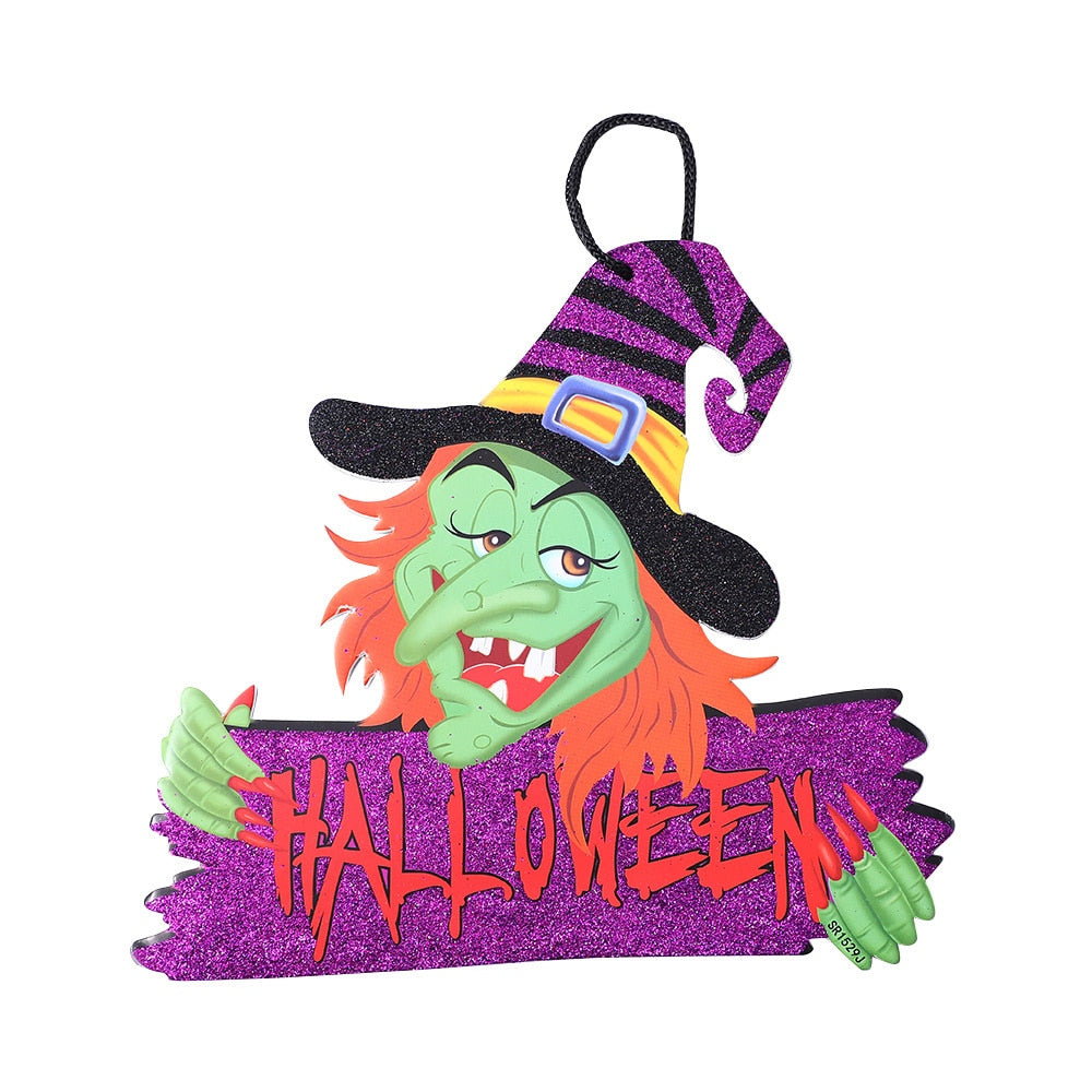 SKHEK Halloween Hanging Decoration Tag With Happy Halloween Sign Pumpkin Skull Ghost Horror Props For Bar KTV Home Party Supplies