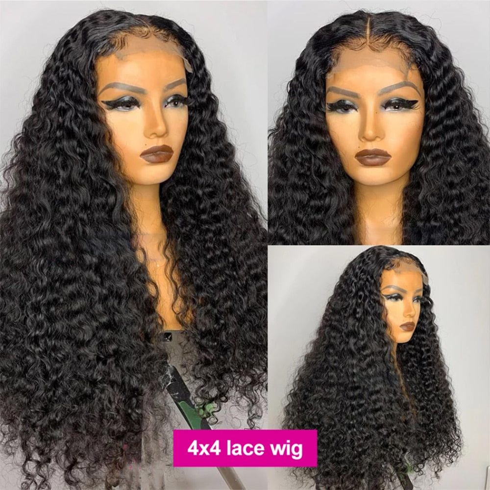 Skhek  Transparent 360 Full Lace Deep Wave Frontal Wig Human Hair 13X4/13X6 Glueless Curly Lace Front Wigs Brazilian Wet And Wavy Wig