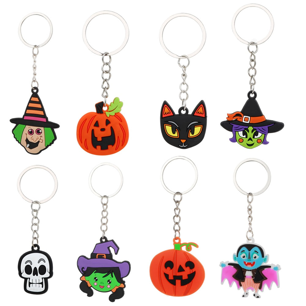 SKHEK 6Psc Halloween Party For Kids Ring Bracelet Wristband Decoration Animal  Silicone Candy Color Pumpkin Cat Skull Witch Ghost Bat