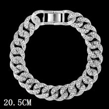 Load image into Gallery viewer, Skhek Bling Crystal Pig Nose Cuban Chain Bracelets For Women Men Iced Out Rhinestone Miami Cuban Bracelet Fashion Hip Hop Jewelry Gift