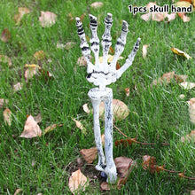 Load image into Gallery viewer, SKHEK Halloween Decoration 2022 Realistic Skull Skeleton Head Human Hand Arms Horror Props Halloween Party Home Garden Lawn Yard Decor