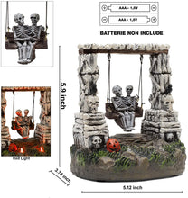 Load image into Gallery viewer, SKHEK Halloween Village Accessories Decoration LED Swinging Skeleton Animated Skeleton Halloween Figurine Swing Moves Back And Forth