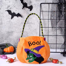 Load image into Gallery viewer, SKHEK Halloween Candy Bag Decorative Portable Pumpkin Bag Kindergarten Candy Scene Arrangement Cloth Gift Bag Happy Helloween Party